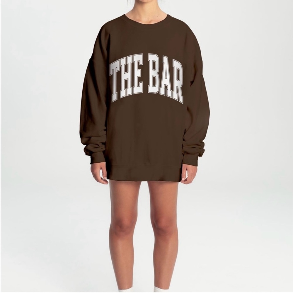 The Bar Varsity Sweatshirt LIMITED EDITION sold out Chocolate Brown NWT